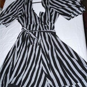 Black and White Striped Dress